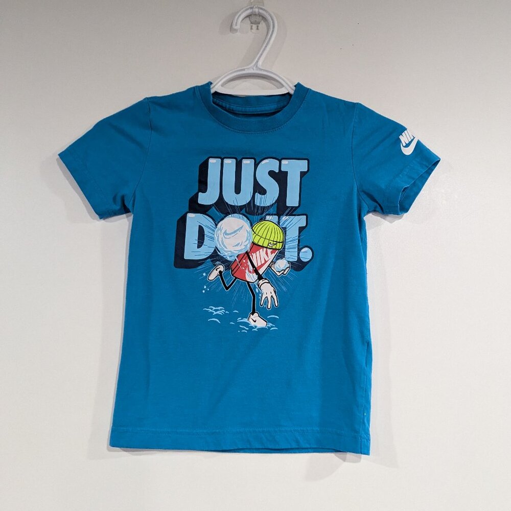 *3/$10* Nike Just Do It Graphic Tee Bright Blue Size 6 Size Medium